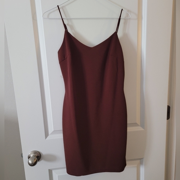 Birch and Stone Chocolate Brown Rhinestone Strappy Bodycon Mini Dress - Picture 1 of 2